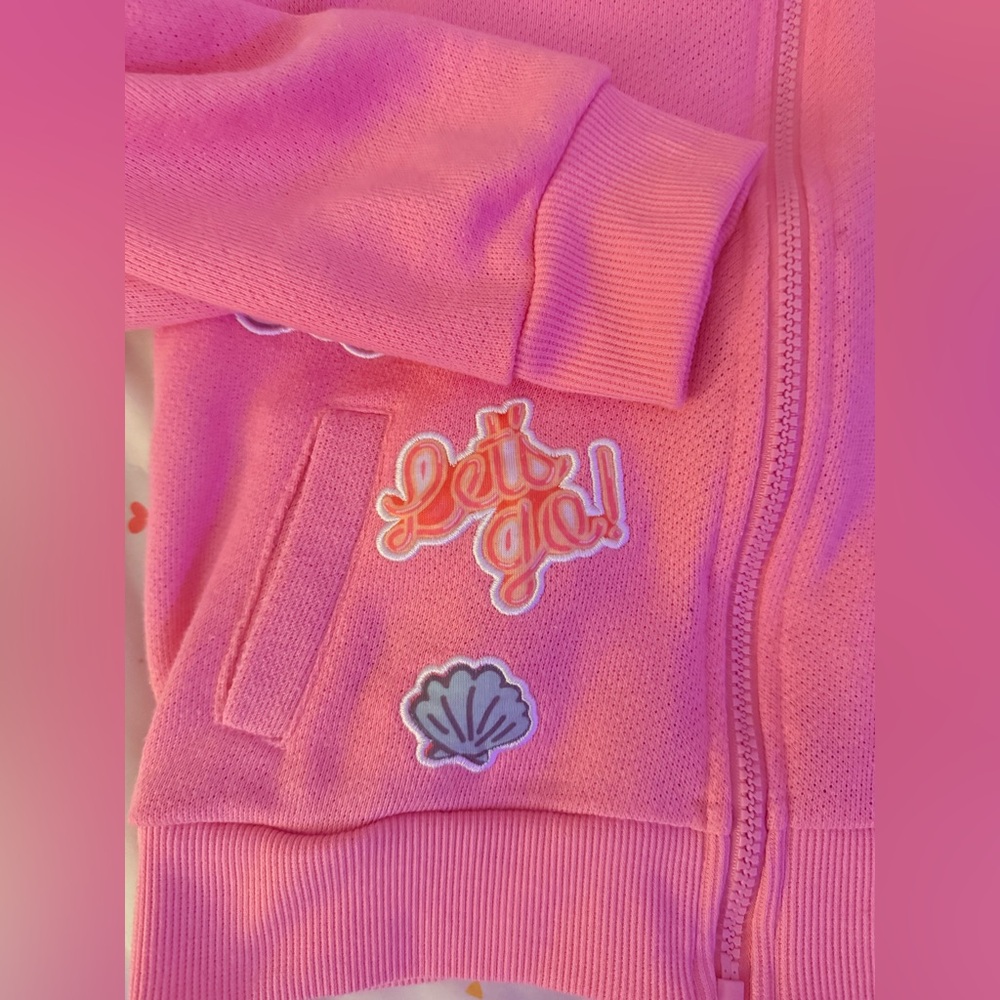 Girls (kids) Hello Kitty Pink Lightweight Zip Up Hooded Jacket - Picture 9 of 10